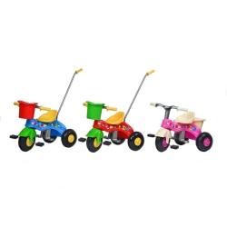 Dětská šlapací tříkolka s vodící tyčí BAYO JUNIOR