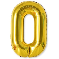 Nafukovací balónky čísla maxi zlaté - 0