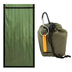 Skládací outdoorový spací pytel 200 x 90 cm - zelený