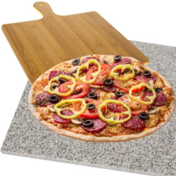 Kámen na pizzu + bambusová stěrka