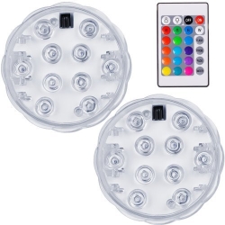 Vodotěsné LED RGB osvětlení s dálkovým ovladačem 2 ks