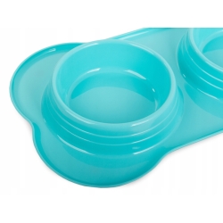 Dvojitá miska pro zvířata modrá - 2x 400 ml