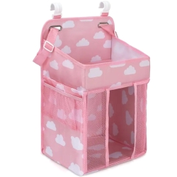 Organizer do dziecięcego łóżeczka 43 x 28 x 20 cm - różowy