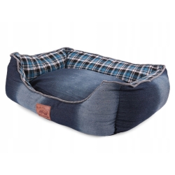 Pelíšek pro psy 62 x 50 x 17 cm - vzor denim
