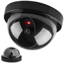 Maketa bezpečnostní kamery s LED světlem - černá