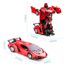 Transformační auto na dálkové ovládání 2v1 - červený Autobot