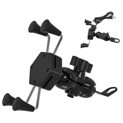 Motocyklový držák na telefon 12 cm x 5 cm x 5,5 cm - černý