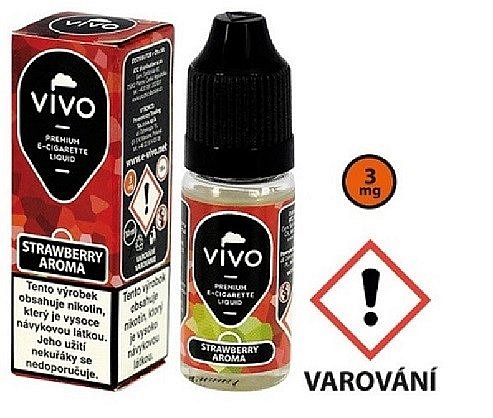 Náplň do e-cigaret VIVO- Strawberry aroma 3mg 10ml (DS = 2 ks)