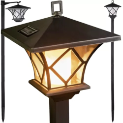 LED solární lampa s efektem plamene