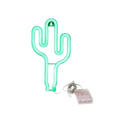 Neonová LED lampa kaktus - zelená