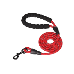 Reflexní výcvikové vodítko pro psy s rukojetí 120 cm - červené