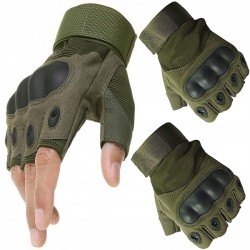 Vojenské bezprstové rukavice survival XL - khaki zelná
