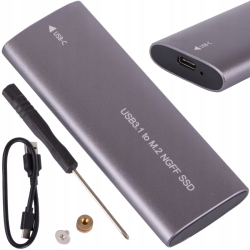 Kryt disku m2 typ USB-C - stříbrná barva