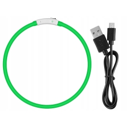 LED svítící obojek pro psy 47 cm - zelený