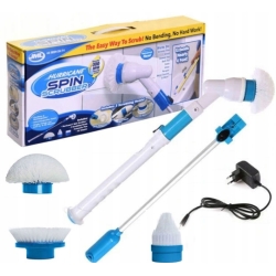 Elektrický teleskopický čistící kartáč se 3 nástavci - Hurricane Spin Scrubber