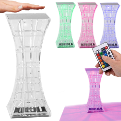Křišťálová stolní dotyková LED lampa s dálkovým ovládáním - RGB Věž