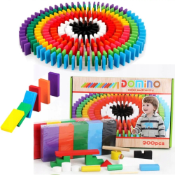 Dřevěné domino – stavebnice pro děti 210 ks