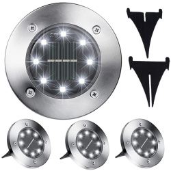 Zahradní světla 8xLED lampa - černé 4 kusy (Verk)