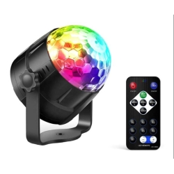RGB LED diskokoule s dálkovým ovládáním a zvukovým senzorem (APT)
