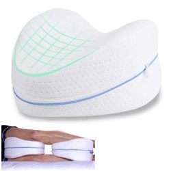 Ergonomický polštář z paměťové pěny mezi kolena - bílý