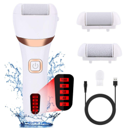 Elektrický pilník na paty a chodidla s LCD displejem, bílý (Verk)