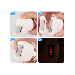 Elektrický pilník na paty a chodidla s LCD displejem, bílý (Verk)