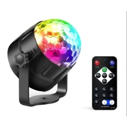 RGB LED diskokoule s dálkovým ovládáním a zvukovým senzorem (APT)