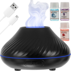 USB aromadifuzér s LED lampou - 130 ml (černý)