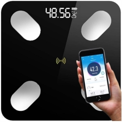 Chytrá osobní váha s Bluetooth 26 x 26 x 2,1 cm - černá 