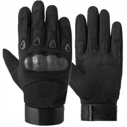 Vojenské taktické rukavice s chráničem kloubů XL - černá