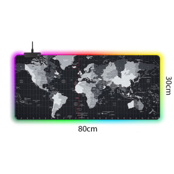 Podložka na stůl pod myš XXL s RGB motiv mapa světa - 80x30cm