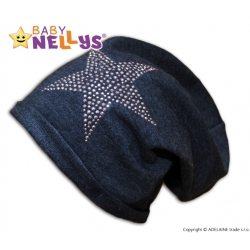 Bavlněná čepička Baby Nellys ® - Hvězdička růžová - 80-98 (9-36m)