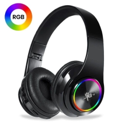 Herní černé RGB sluchátka s vestavěným mikrofonem - Bluetooth