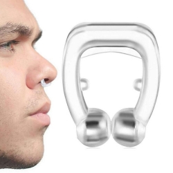 Silikonový klip na nos proti chrápání - transparentní