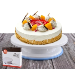 Bílý dortový otočný stojan - 28 cm bílý (APT)