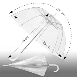 Automatický skládací deštník transparentní 84 cm - průměr 85 cm