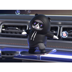 Pohyblivá figurka na palubní desku auta - Panda na skateboardu