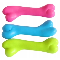 Gumová hračka pro psy 12 cm - barevná kost