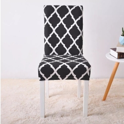 Univerzální potah na židli se vzorem - černo-bílý