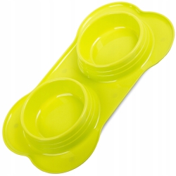 Dvojitá miska pro zvířata zelená - 2x 400 ml