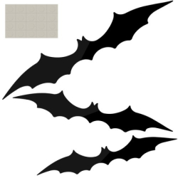 Halloweenské dekorace - netopýři 3 ks (47, 37 a 31 cm)