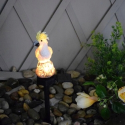 Zahradní solární LED lampa 42 cm - Papoušek bílý
