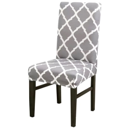 Univerzální potah na židli se vzorem - šedo-bílý