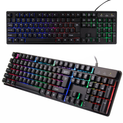 Herní klávesnice s RGB podsvícením a numerikou - černá 