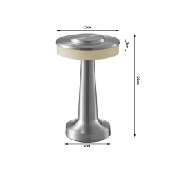 Dekoracyjna bezprzewodowa lampa stołowa - srebrna