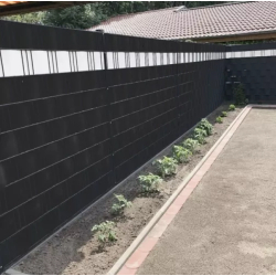 Pevná páska na plot s klipsy - 19 cm x 35 m (černá)