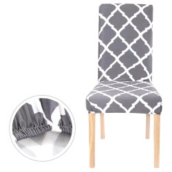 Univerzální potah na židli se vzorem - šedo-bílý
