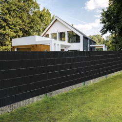 Pevná páska na plot s klipsy - 19 cm x 35 m (černá)