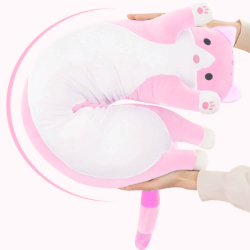 Plyšová kočka pro děti dlouhá - 50 cm růžová