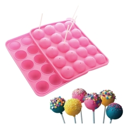 Silikonová forma na pečení cakepops - růžová